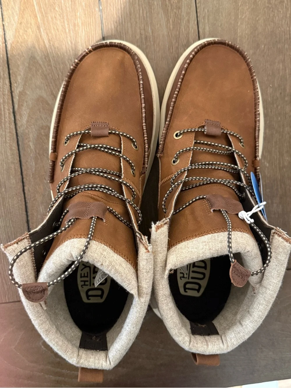 NWT Hey Dude Boots Mens Size 14 Bradley Classic Tumbled Chukka Cognac 44327-2JZ